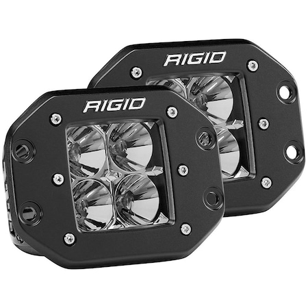 Rigid Industries D-Series PRO Flood Flush Mount Black Light - Pair 212113